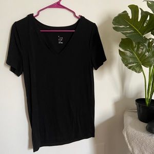Black V-Neck Top